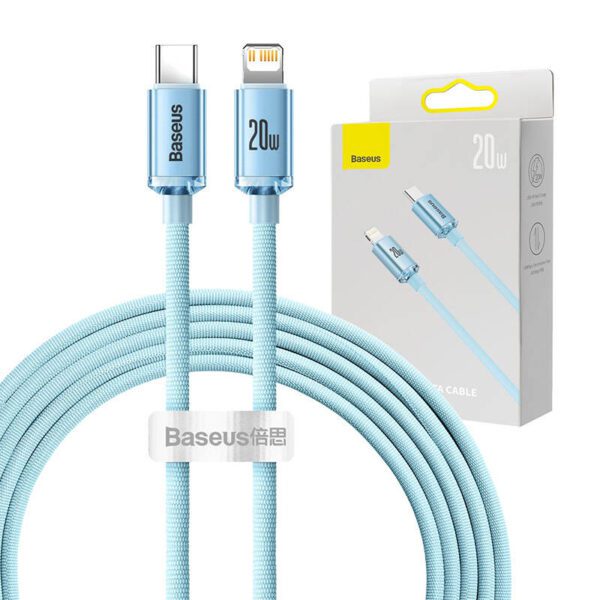 Kabel USB-C do iP Baseus Crystal Shine,  20W, 2m (niebieski) - Image 9