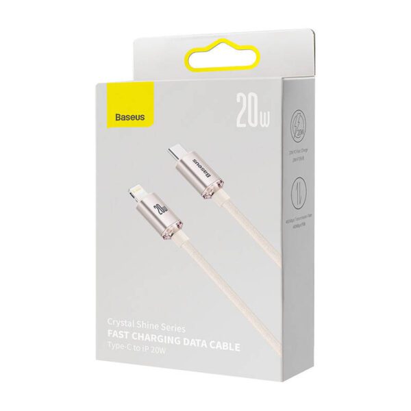 Kabel USB-C do iP Baseus Crystal Shine,  20W, 2m (różowy) - Image 7