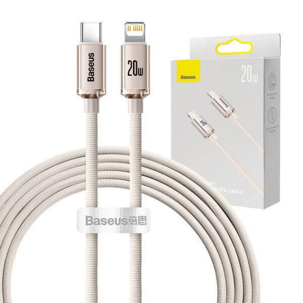 Kabel USB-C do iP Baseus Crystal Shine,  20W, 2m (różowy) - Image 9
