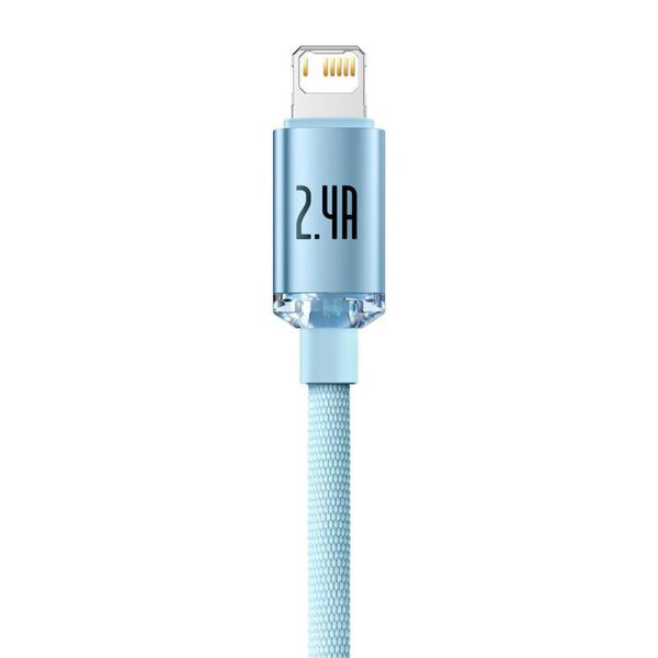Kabel USB do iP Baseus Crystal Shine, 2.4A, 1.2m (niebieski) - Image 2