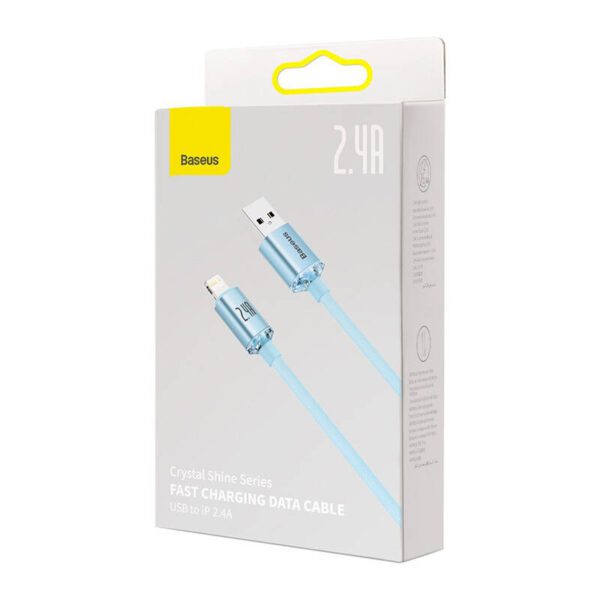 Kabel USB do iP Baseus Crystal Shine, 2.4A, 1.2m (niebieski) - Image 7