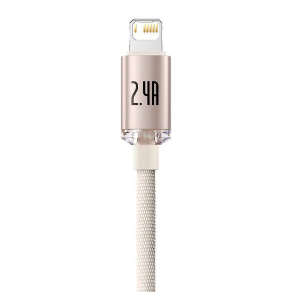 Kabel USB do iP Baseus Crystal Shine, 2.4A, 1.2m (różowy) - Image 2