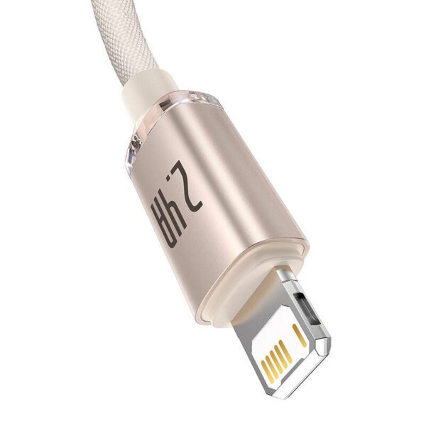 Kabel USB do iP Baseus Crystal Shine, 2.4A, 1.2m (różowy) - Image 4