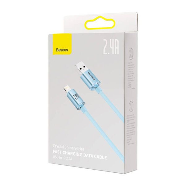 Kabel USB do iP Baseus Crystal Shine, 2.4A, 2m (niebieski) - Image 7