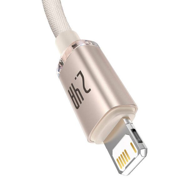Kabel USB do iP Baseus Crystal Shine, 2.4A, 2m (różowy) - Image 3