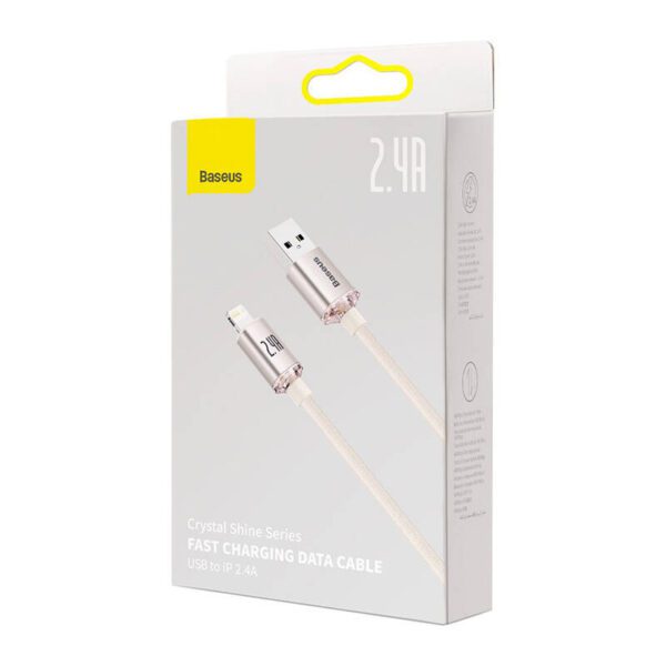 Kabel USB do iP Baseus Crystal Shine, 2.4A, 2m (różowy) - Image 7
