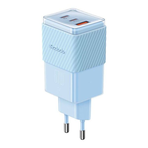 GaN 67W mains charger Mcdodo CH-1503 2x USB-C, USB-A (blue) - Image 2