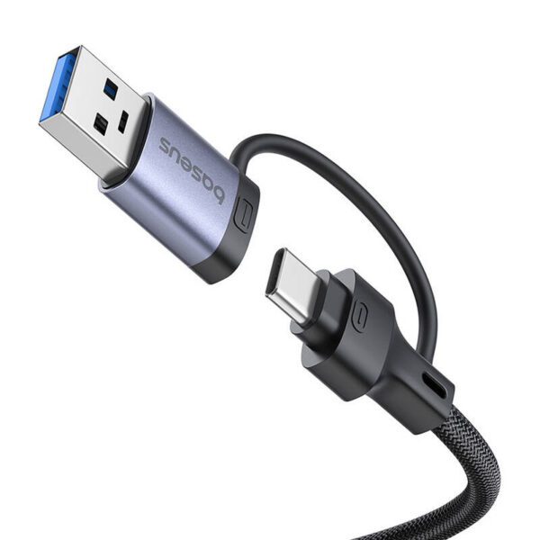 Hub 4in1 Baseus UltraJoy USB-A&USB-C to 3xUSB3.0+USB-C+RJ45 (grey) - Image 6