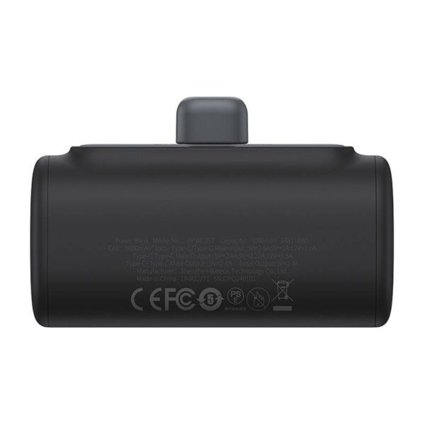 Powerbank Baseus Compact 5000mAh, 20W, USB-C (czarny) - Image 2