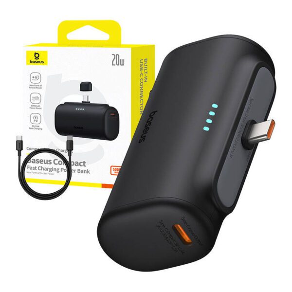 Powerbank Baseus Compact 5000mAh, 20W, USB-C (czarny) - Image 9