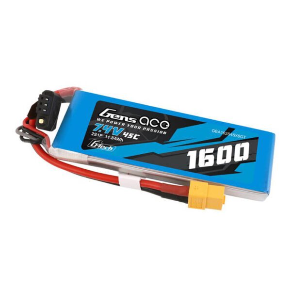 GensAce G-Tech LiPo 1600mAh 7.4V 45C 2S1P Battery with XT60 plug - Image 3