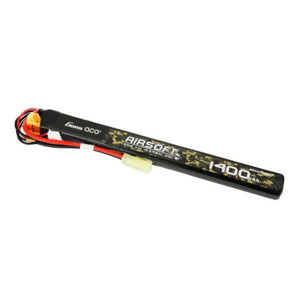 Gens ace 25C 1400mAh 3S1P 11.1V Airsoft Gun Lipo Battery with mini Tamiya Plug Connector - Image 2