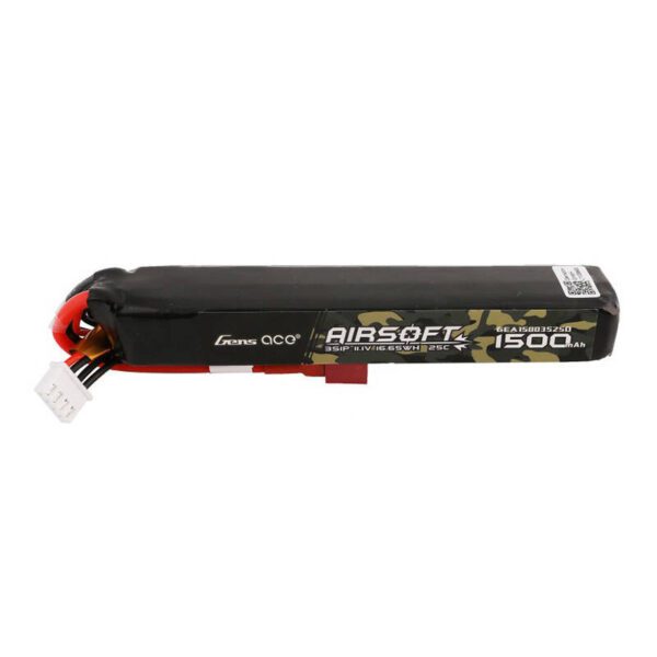 Gens ace 25C 1500mAh 3S1P 11.1V Airsoft Gun Lipo Battery with T Plug - Image 2