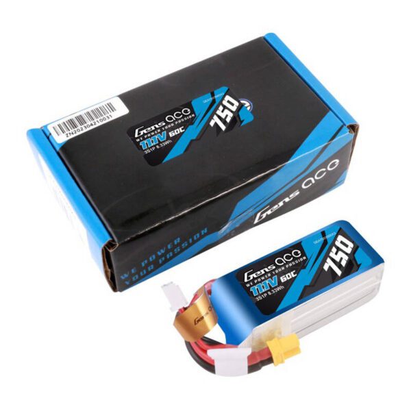 Gens Ace 750mAH 11.1V 60C 3S1P Lipo battery with XT30 connector - Image 5
