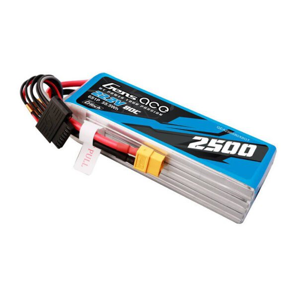 Gens ace G-Tech 2500mAh 22.2V 80C 6S1P Lipo Battery Pack with XT60 plug - Image 3