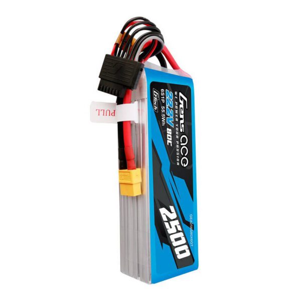 Gens ace G-Tech 2500mAh 22.2V 80C 6S1P Lipo Battery Pack with XT60 plug - Image 4