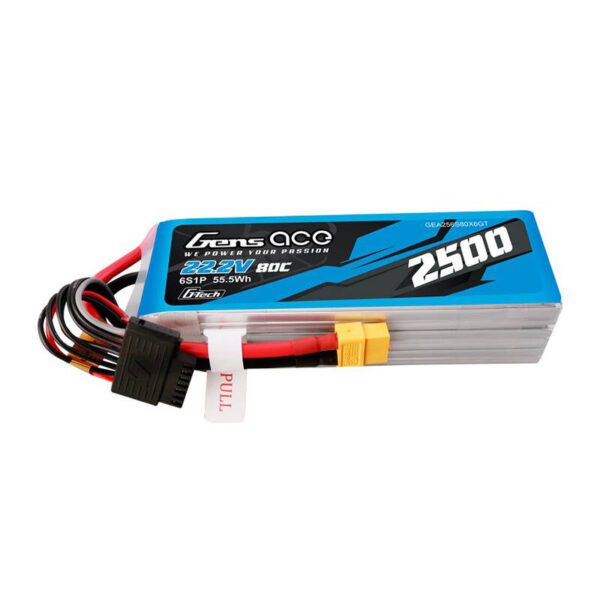 Gens ace G-Tech 2500mAh 22.2V 80C 6S1P Lipo Battery Pack with XT60 plug - Image 2