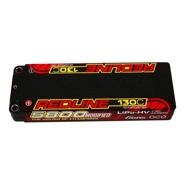Accumulator Gens ace Redline Series 5800mAh 7.6V 130C 2S1P HardCase 56# HV Ultra LCG LiPo - Image 3