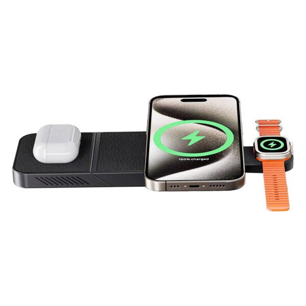 Wireless Charger, INVZI, MGF7B, 3in1, 15W (black) - Image 4