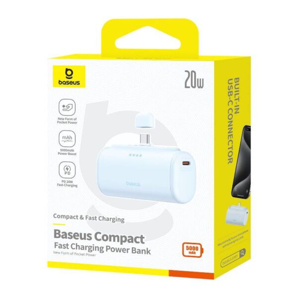 Powerbank baseus Compact USB-C 5000mAh, 20W (blue) - Image 6