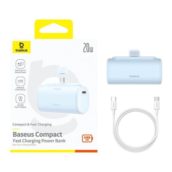 Powerbank baseus Compact USB-C 5000mAh, 20W (blue) - Image 8