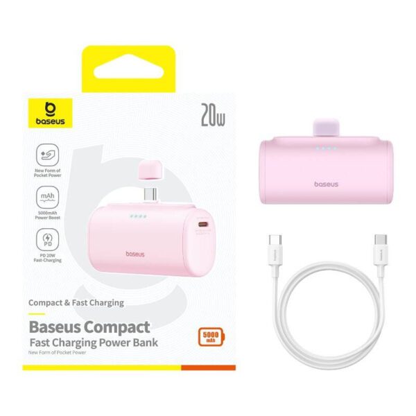 Powerbank Baseus Compact USB-C 5000mAh, 20W (pink) - Image 8