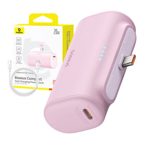 Powerbank Baseus Compact USB-C 5000mAh, 20W (pink) - Image 9