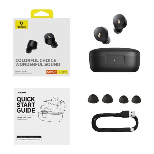 Earphones TWS Baseus Bowie E18 (black) - Image 8