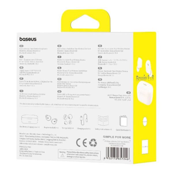 Earphones TWS Baseus Bowie E18 (white) - Image 7