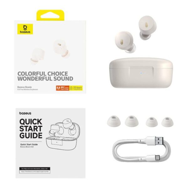 Earphones TWS Baseus Bowie E18 (white) - Image 8