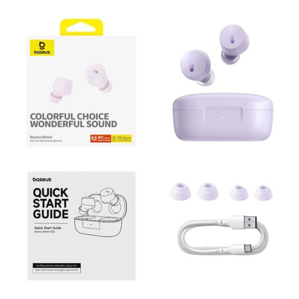 Earphones TWS Baseus Bowie E18 (purple) - Image 8