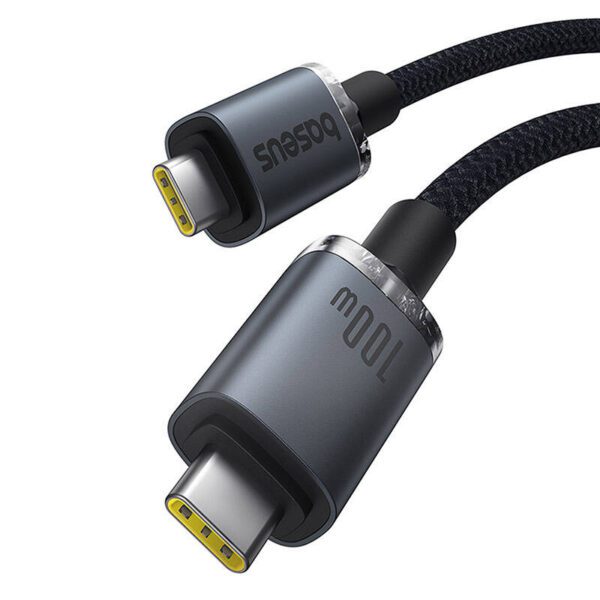Fast Charging Cable Baseus Crystal Shine USB-C to USB-C 100W, 1,5m, 20Gb (black) - Image 3