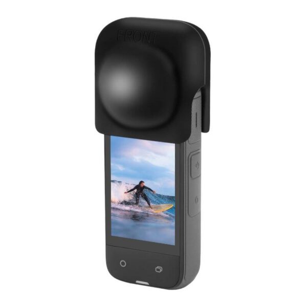 PULUZ silicone lens cover for Insta360 X4 / X5 (black) - Image 3