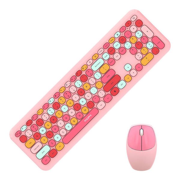 MOFII Wireless Keyboard+Mouse 666 Pink - Image 2