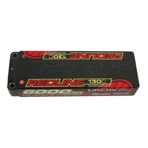 Gens ace Redline Series 6000mAh 7.6V 130C 2S2P HardCase 57# HV Lipo Battery - Image 2