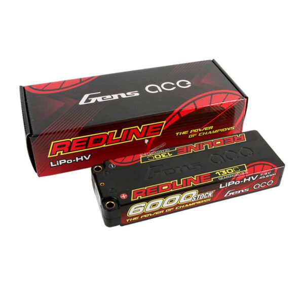 Gens ace Redline Series 6000mAh 7.6V 130C 2S2P HardCase 57# HV Lipo Battery - Image 4