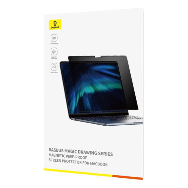 Baseus Magic Drawing magnetic protective privacy overlay for MacBook Pro 13" (2022) + cleaning kit (transparent) - Image 2