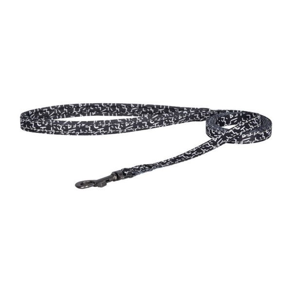 Dogness walking set leash 1,5m+harness for dog (black and white) - Image 3