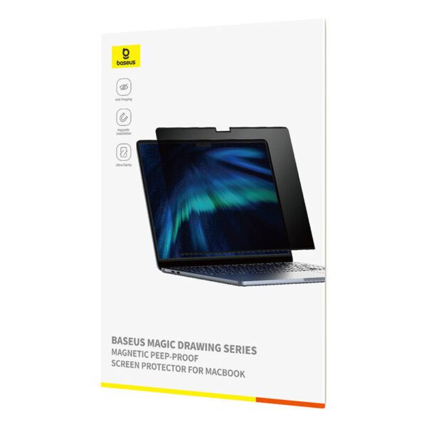 Baseus Magic Drawing magnetic protective privacy overlay for MacBook Air 15.3" (2023/2024) + cleaning kit (transparent) - Image 2