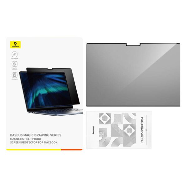 Baseus Magic Drawing magnetic protective privacy overlay for MacBook Air 15.3" (2023/2024) + cleaning kit (transparent) - Image 4