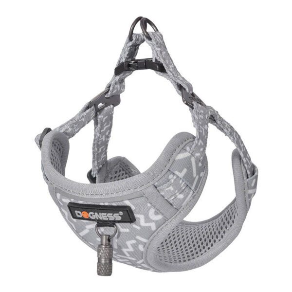Dogness walking set leash 1,5m+harness for dog (light gray) - Image 2