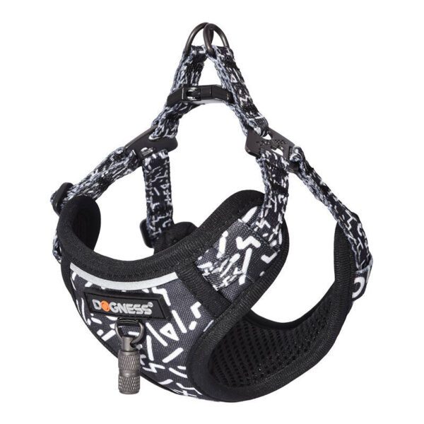 Dogness cat leash 1,5m+harness walking set (black and white) - Image 2
