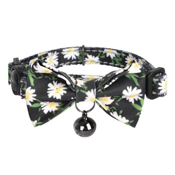 Collar set Dogness for cats 2 pcs (Daisy Black/Waterproof Red) - Image 2