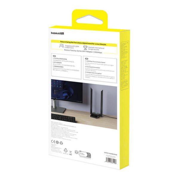 Adapter WiFi Baseus FastJoy 1800Mbps (black) - Image 8