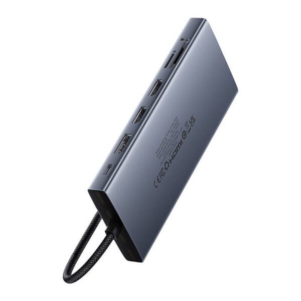 Hub 13in1 Baseus PortalJoy USB-C to HDMI+DP+VGA+C+USB+PD+RJ45+SD/TF+3.5mm (grey) - Image 3