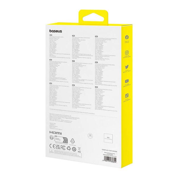 Hub 13in1 Baseus PortalJoy USB-C to HDMI+DP+VGA+C+USB+PD+RJ45+SD/TF+3.5mm (grey) - Image 8