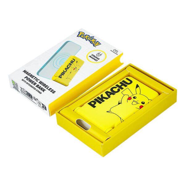 Magnetic powerbank OTL 5000 mAh, USB-C 15W, Pokemon Pikatchu with stand (yellow) - Image 5