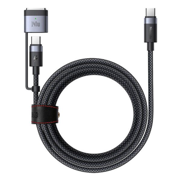2-in-1 USB-C to USB-C + Magsafe 3 cable Mcdodo CA-0140, 2m (black) - Image 2