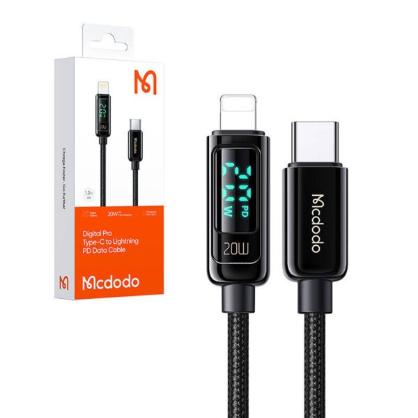 Mcdodo CA-8810 USB-C to Lightning cable, 36W, 1.2m (black) - Image 4