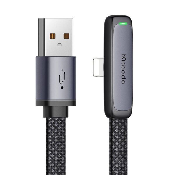 Mcdodo CA-2791 USB to lightning angle cable, 1.8m (black) - Image 2